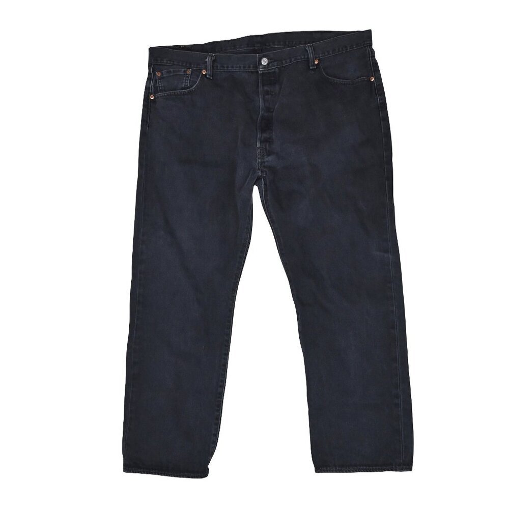 Levi’s 501 Faded Black Jeans W44 L30 Button Fly Straight Leg USA Classic